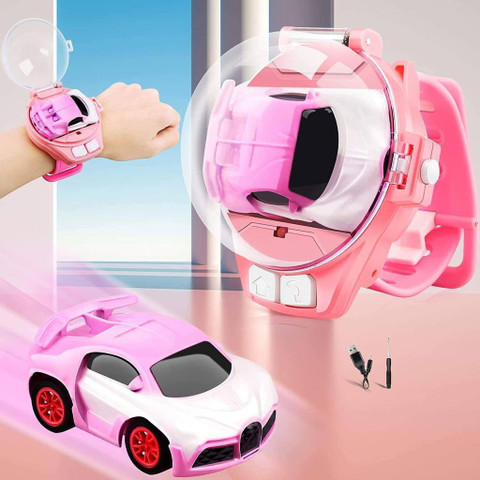 HEZKOL Mini Remote Control Watch Car Cartoon Toy Wrist Racing Car