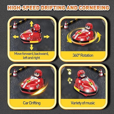 Bestie Toys 2PCS Remote Control Cars, RC Cartoon Bumper Car Toys for Kids,  with Light&Music&