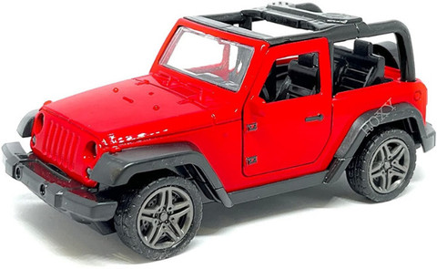 MTOYS Exploration in Red: Open Jeep Diecast Toy Car for Exciting