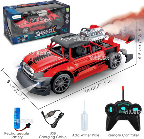 VikriDa 1:20 RC Car Stunt Spray Car with Light Battery High