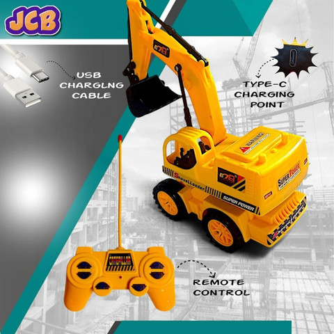 SMART BOY Rechargeable Remote Control JCB Toy with Flash Light