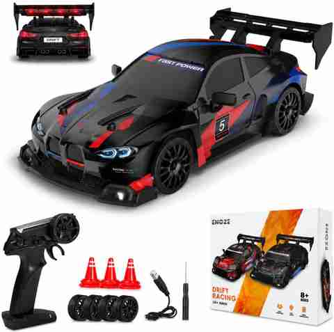 DWH BM Style RC Drift Car 4X4 20KM/H with LED Lights (Black) - Image 3