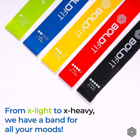 BOLDFIT Mini Loop Band Heavy Bands Workout Theraband Hip Thera Set