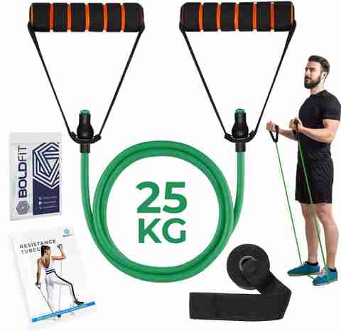 BOLDFIT Resistance Tube, Exercise Stretching Resistance Band Set