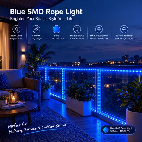 Refulgix 1200 LEDs 5 m Blue Steady Strip Rice Lights (Pack of 1) - Image 8