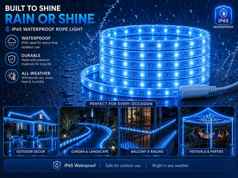 Refulgix 1200 LEDs 5 m Blue Steady Strip Rice Lights (Pack of 1) - Image 6