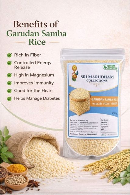 Tamil Sample Rice SRI MARUDHAM COLLECTIONS Garudan Samba Rice | Traditional Tamil Nadu ...