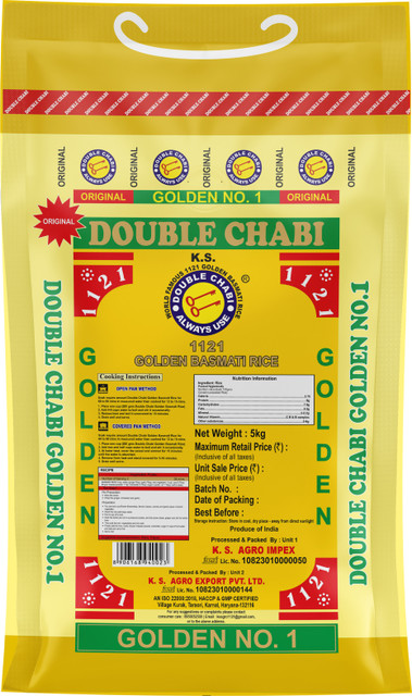 rice 2点 DOUBLE CHABI BASMATI GOLDEN SELLA RICE Yellow Basmati Rice (Full