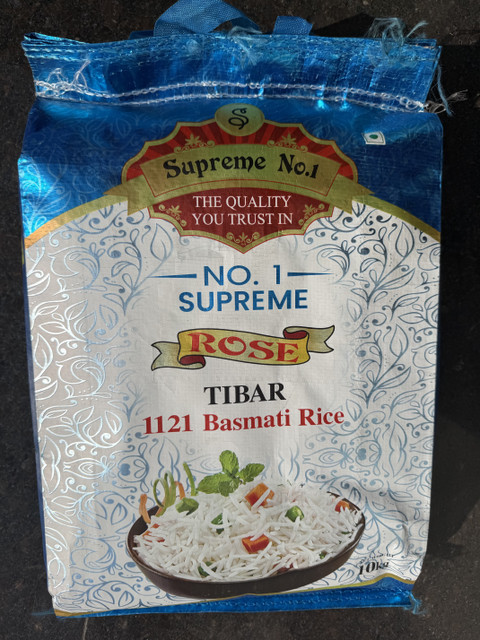 SUPREME NO .1 Pure Rose Tibar Basmati Rice Basmati Rice (Long Grain ...