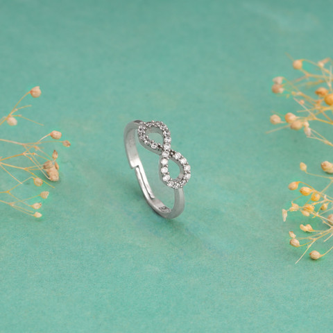 GIVA 925 Silver Infinite Grace Ring|Lifetime Plating|6 Month Warranty  Sterling Silver Zircon Rhodium Plated Ring
