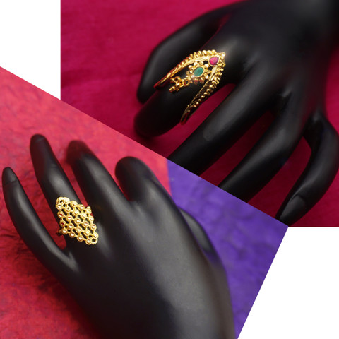 PINAAKA DARINI Trending One Gram Gold Vanki Finger Rings for women