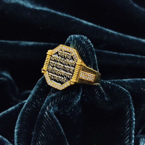 SAIIZEN Chatrapati Shivaji Maharaj Gold Plated Rajmudra Finger
