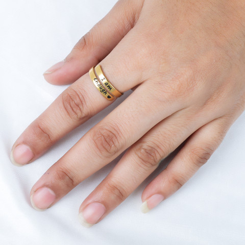 Adjustable Ring I Am Enough Gold Ring I Am Enough Sterling Silver