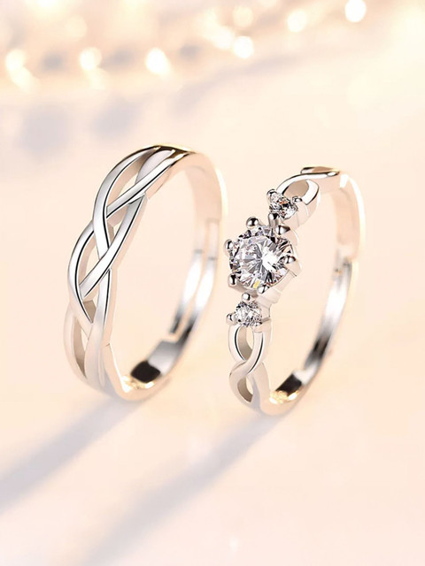 Devora Adjustable Couple Rings for lovers valentine gift Stainless