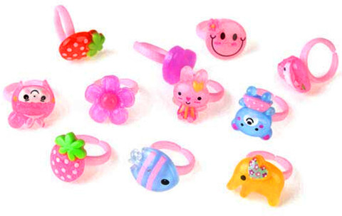Kidzoo Stylish Cute cartoon Shaped Plastic Play Toy Finger Ring For Kids  Girls and Boys Age 15 Pack of 10 Plastic Ring