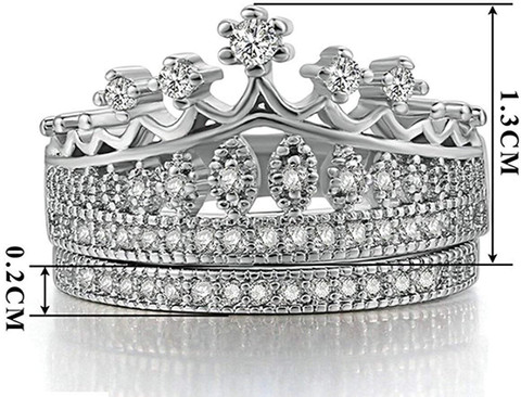 Univocean Silver Metal Queen Crown Pattern Ring Stainless Steel