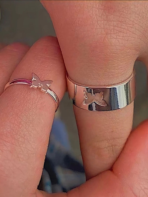 Vivity Valentine Couple Combo Stylish Finger Rings Couples