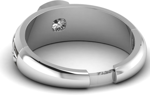 Vitra Jewellery White American Diamond Ring, Pure Silver 925 Adjustable  Band Ring For Men/Boys Silver Zircon Rhodium Plated Ring