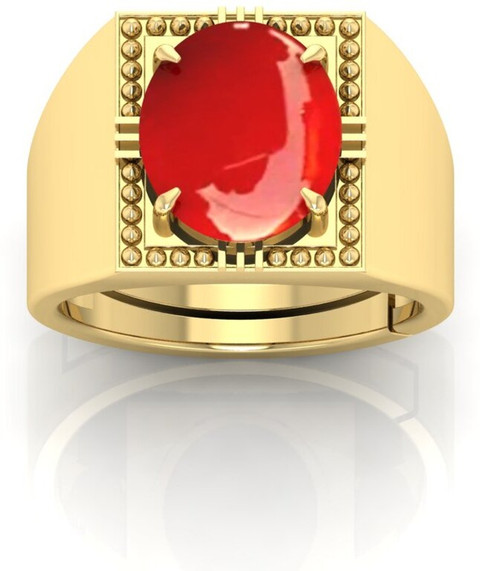 Brass Rings Red Coral Gold Ring Buy Online RRVGEM Natural Red