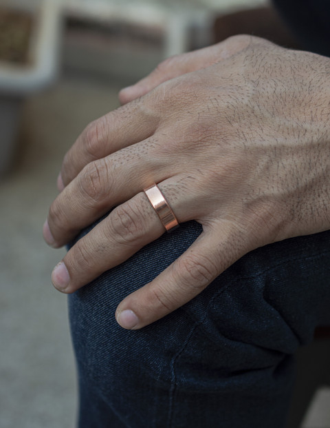 SIGO Pure Copper Magnetic Ring – Adjustable Rectangular Link Design  Stylish Wear Copper Copper Plated Ring