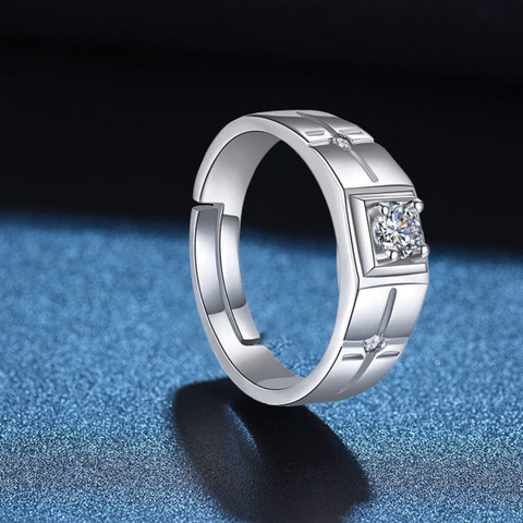 Rockyu Men's 925 Sterling Silver Ring - Simple 6mm Width, One Size Fits Most