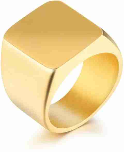 zebisco Gold Square Ring for Men and Boys Finger Ring,Thumb Ring