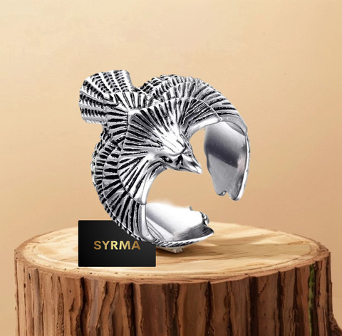 Syfer Eagle Ring for Girl and Boy, Adjustable Eagle Ring for Men
