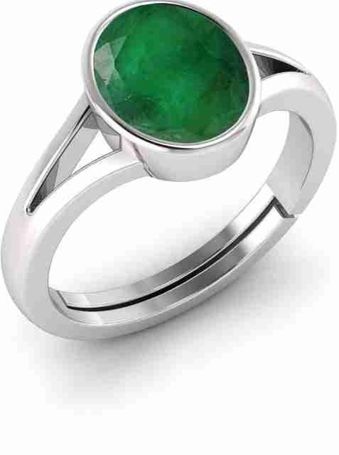 stone silver ring panna stone ring price