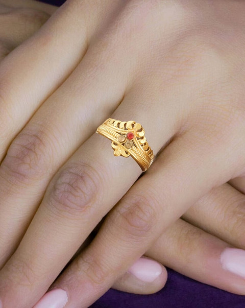 Weldecor Gold plated ring for girls and Women Metal Gold Plated
