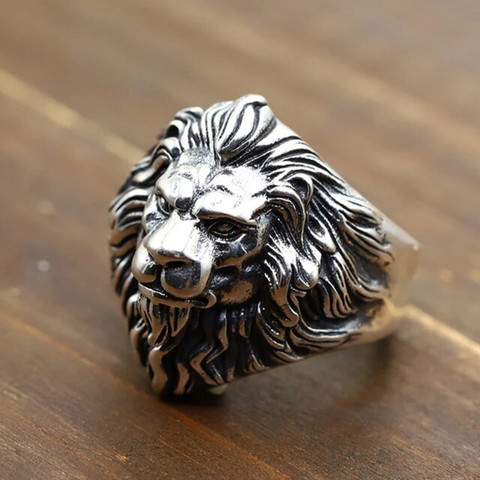 SAIIZEN Stainless Steel Silver plated Free Size Lion Face Ring For Men  Boy Finger Ring Stainless Steel Silver Plated Ring