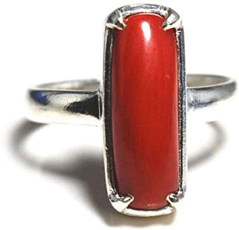 Gemzonite Ratti Coral Moonga Stone Brass Plated Spiritual