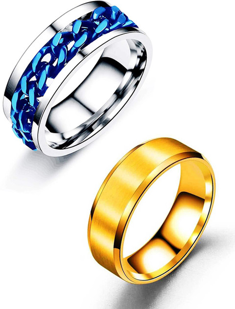 Miami Silver ring for men boys gents girl thumb band stylish daily simple  plain design Alloy, Metal, Tungsten, Stainless Steel, Silver, Steel  Rhodium,