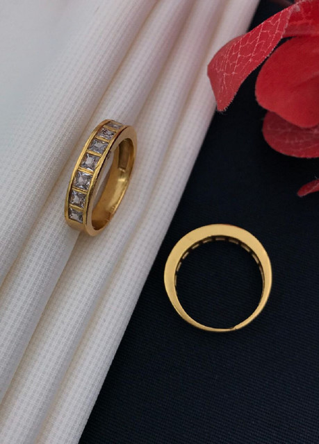 GORASH CREATION Brass Diamond Gold Plated Ring