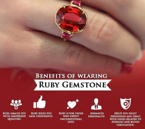 Gemzonite Manik Ring Natural Stone Ruby unheated Untreated stone for Men  Women Brass Ruby Copper Plated Ring