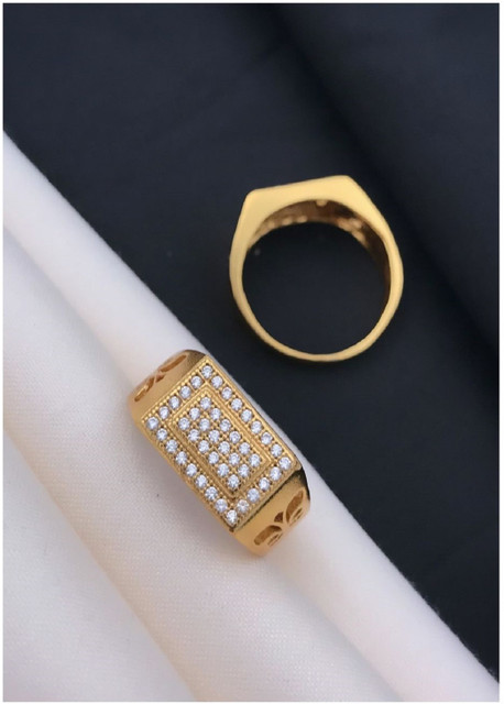 Mahi creations Brass Diamond Gold Plated Ring Price in India Buy