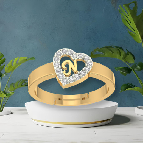 house of common initial metal ring for women Stylish unisex Brass