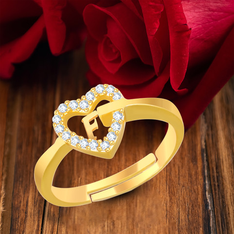 Kanak Jewels Stylish Jewellery 'F' Letter Heart Women Men Unisex