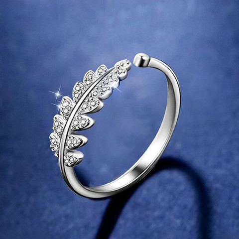 RIEFE Alignment Ring Ananojak 別注 ringzinnie Silver Plated Adjustable Leaf Ring for Women's Alloy