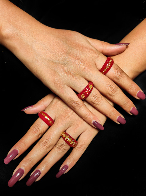 Brotherskart Ethnic Gold Plated Pola Finger Ring Set Of Random Design  Pola ring Plastic Gold Plated Ring