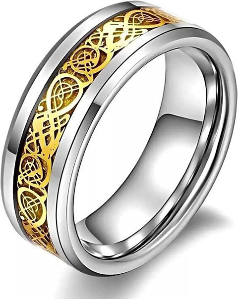 MEENAZ Fancy Party wear Silver golden Rings for boys men stylish lover  valentine gift Alloy, Steel, Metal, Tungsten, Stainless Steel Titanium,