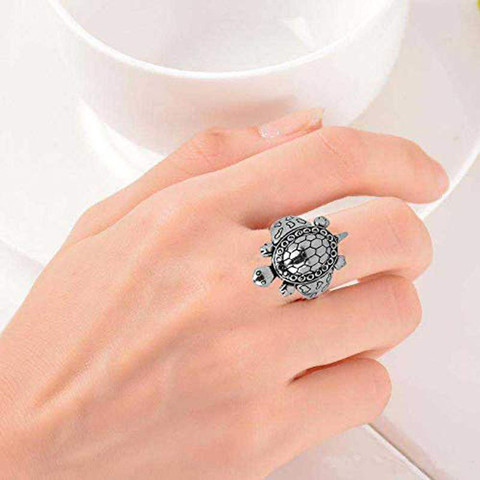 Wear Tortoise Silver Ring Tortoise Zebisco Stainless Steel Turtle