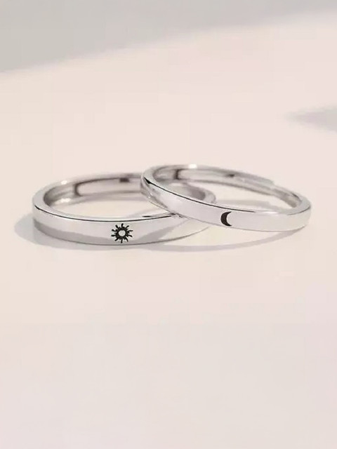 SILVOSWAN sun moon adjustable couple for lovers in silver stylish