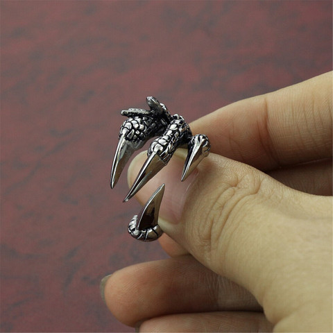 Syfer Dragon claw ring, Dragon ring for Men and Women, Ring for Rapper,  Biker Stainless Steel Silver Plated Ring
