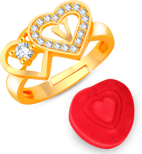 MEENAZ Rings for girls women party love heart box T letter name