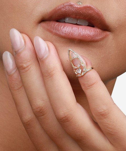 Nail Ring Flipkart Finger Ring SOHI Alloy Gold Plated Nail Ring