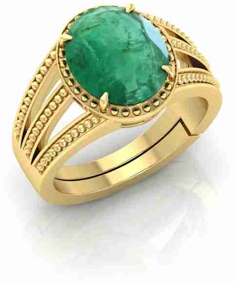 Viloxo Panna (Emerald) Stone Original Certified Gold Plated Ring