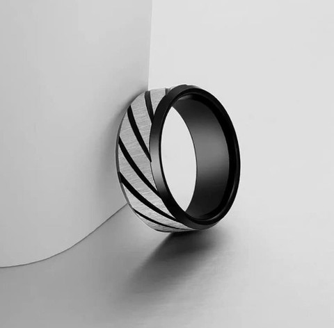 MEENAZ black ring for men thumb ring Men boy friend boyfriend gents ring  band Fashion Metal, Alloy, Steel, Tungsten, Stainless Steel Titanium,