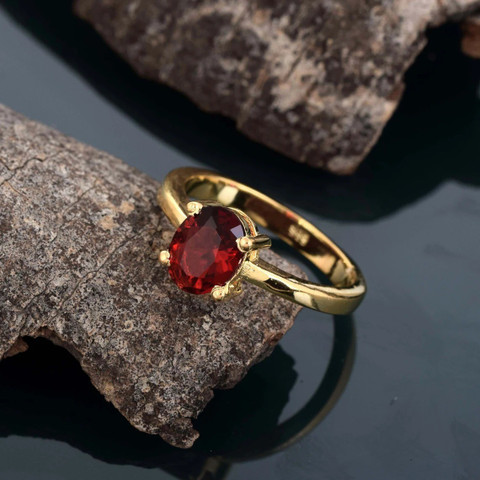 Chopra Gems Unique Effective 100% Original Garnet/Gomed Ring For