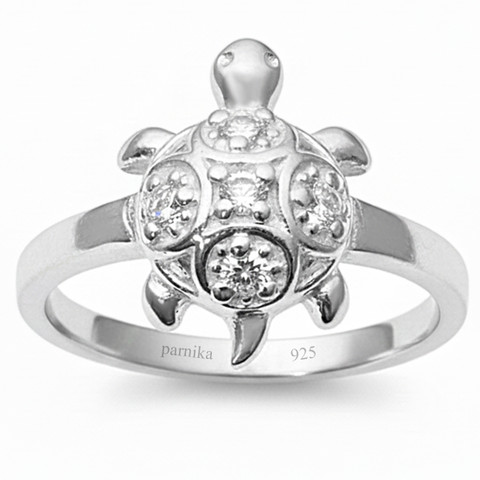 Parnika Good Luck Tortoise Turtle Hallmark Pure 92.5 Sterling