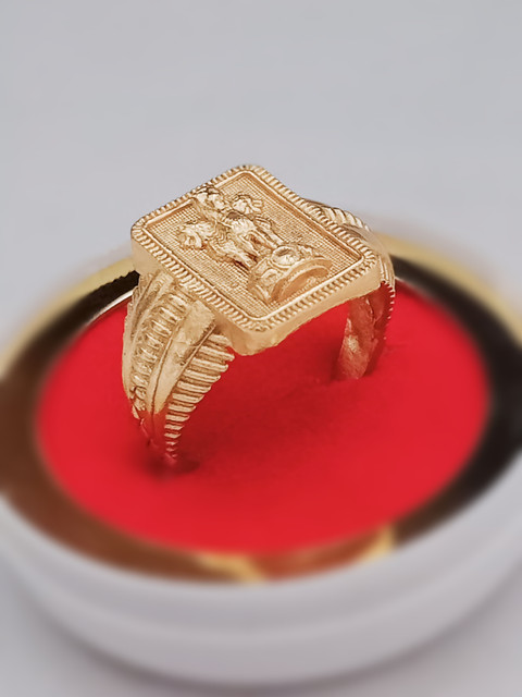 Flipkart Rings For Boys In Gold Gold Plated Mercedes Logo Gold